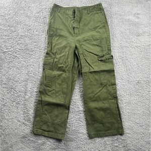 Universal Thread Womens Olive Green Cargo Pants Button Fly Leg Utility Size 6